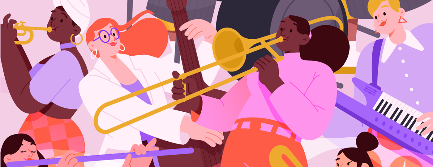 adobeillustrator Diversity identity ILLUSTRATION  Illustrator inclusion jazz music women womens