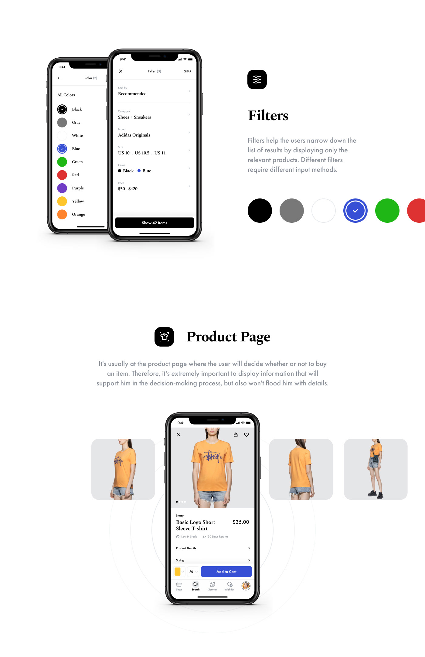 UI ux mobile ios design system Style Guide e-commerce m-commerce store shop