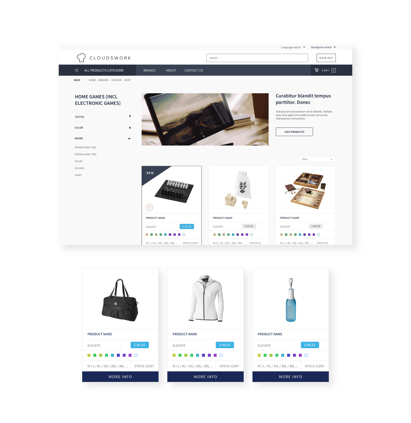 WAAS webshop service stock e-commerce