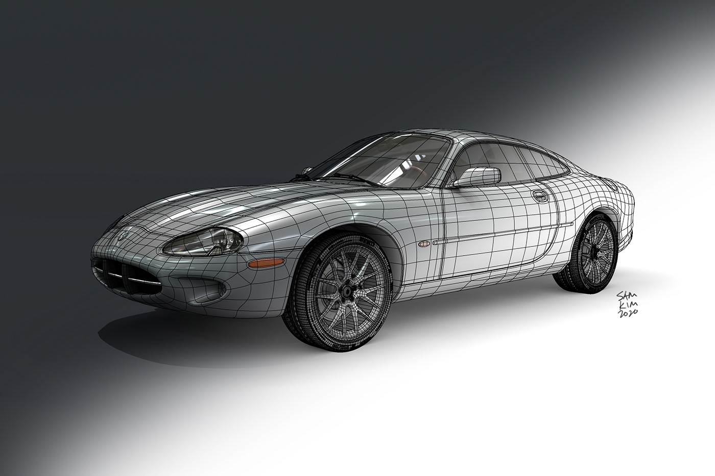 Adobe Portfolio Maya automotive   3D model polygon CGI Jaguarxk8