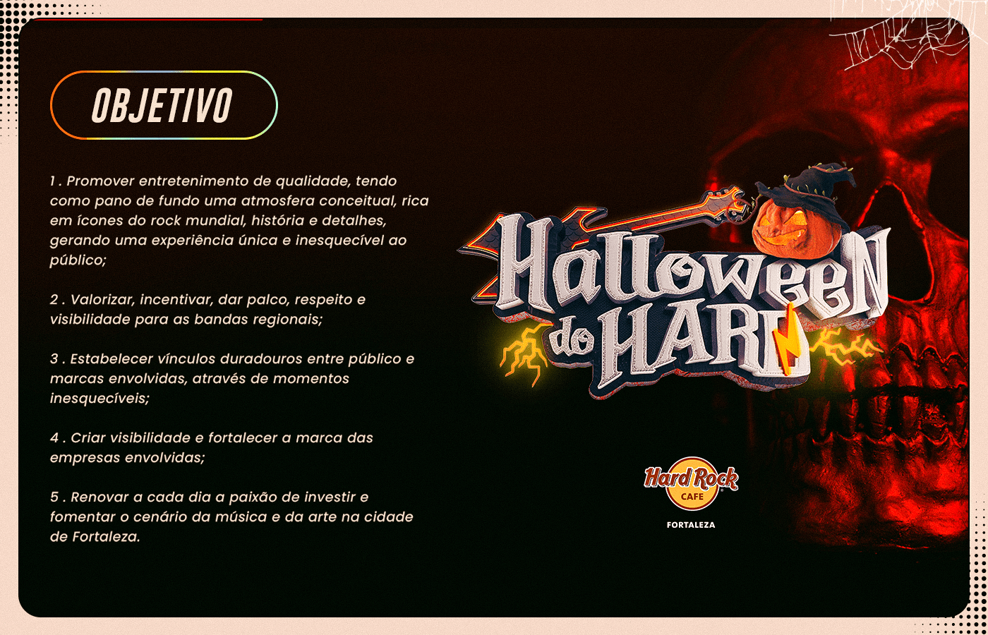 Halloween selo 3d Promoção cinema 4d apresentação design marketing   Harc Rock Cafe Hard Rock Evento