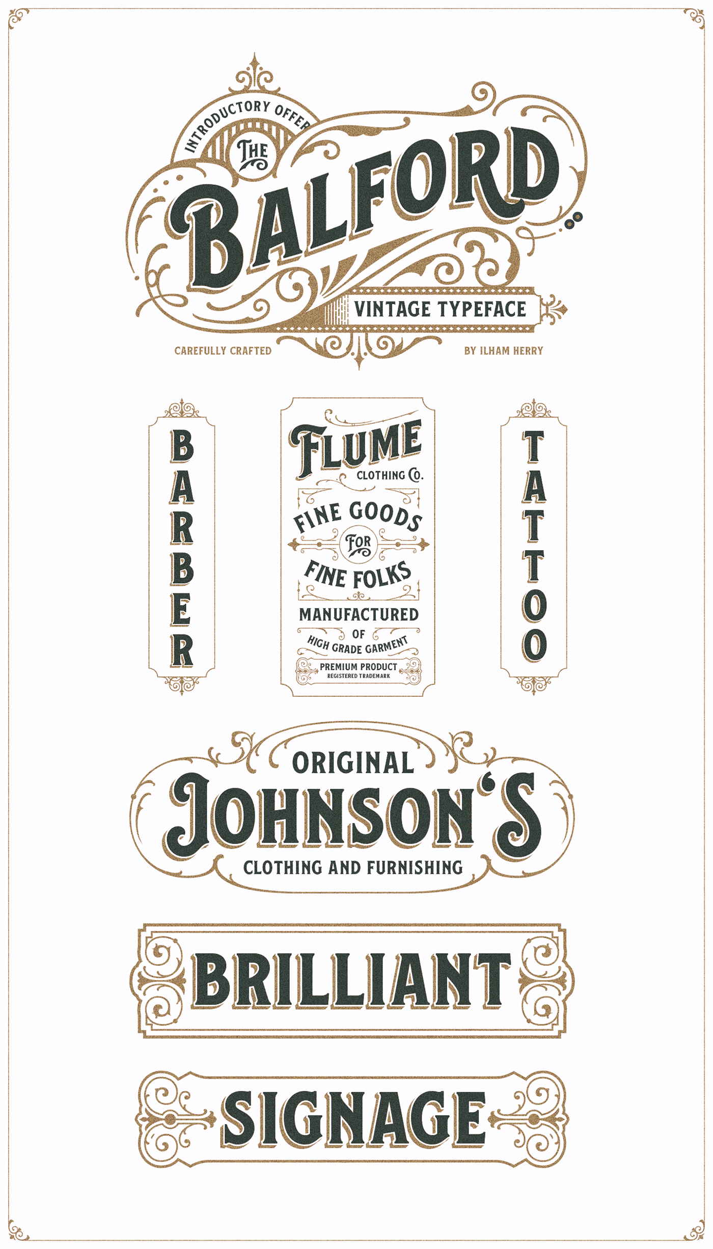 vintage font Typeface ornament letterhead logo posters Label lettering cigar