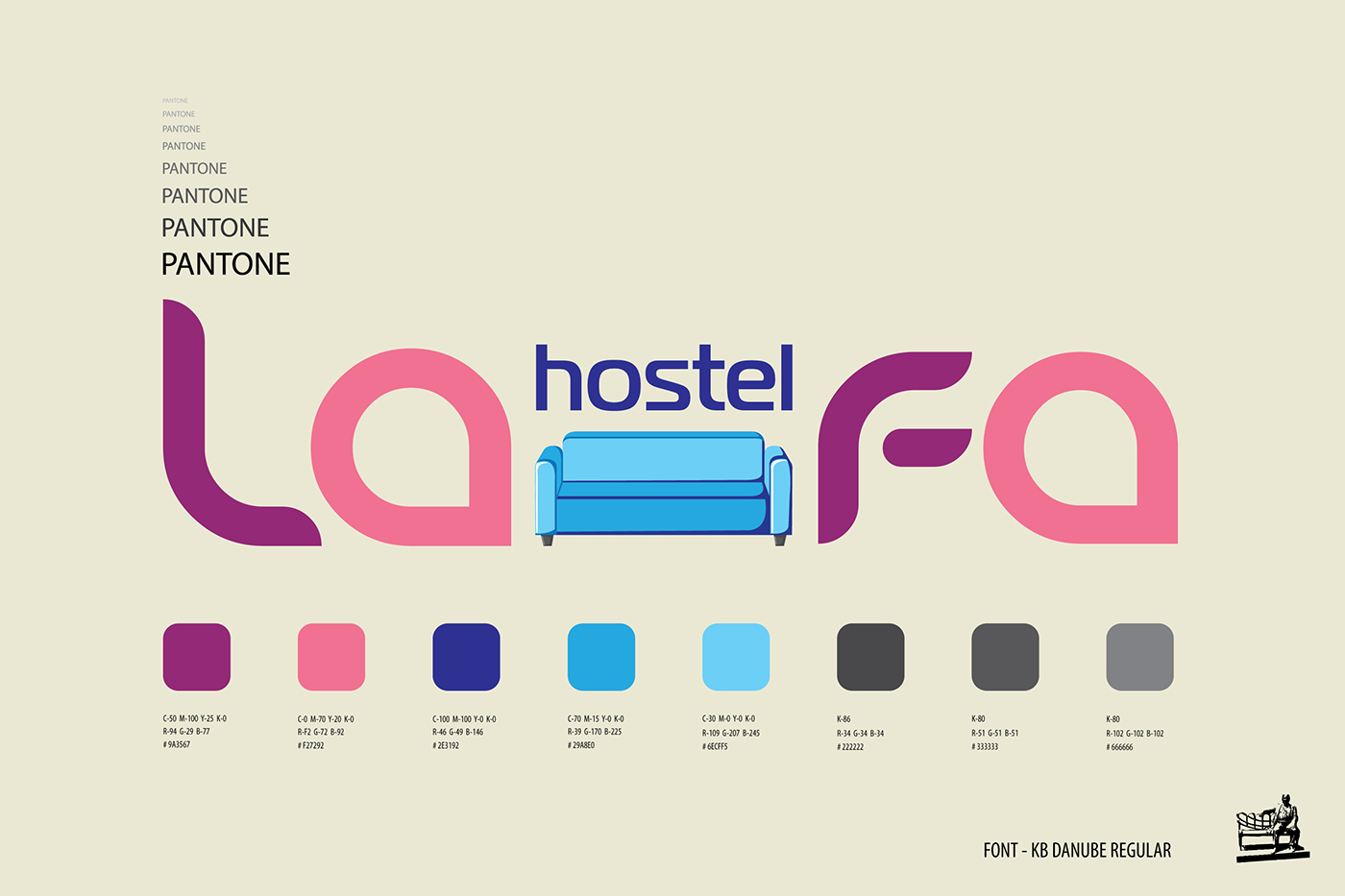 Logotype corporative identity hostel color logo identity brand illustator #invite #dribble