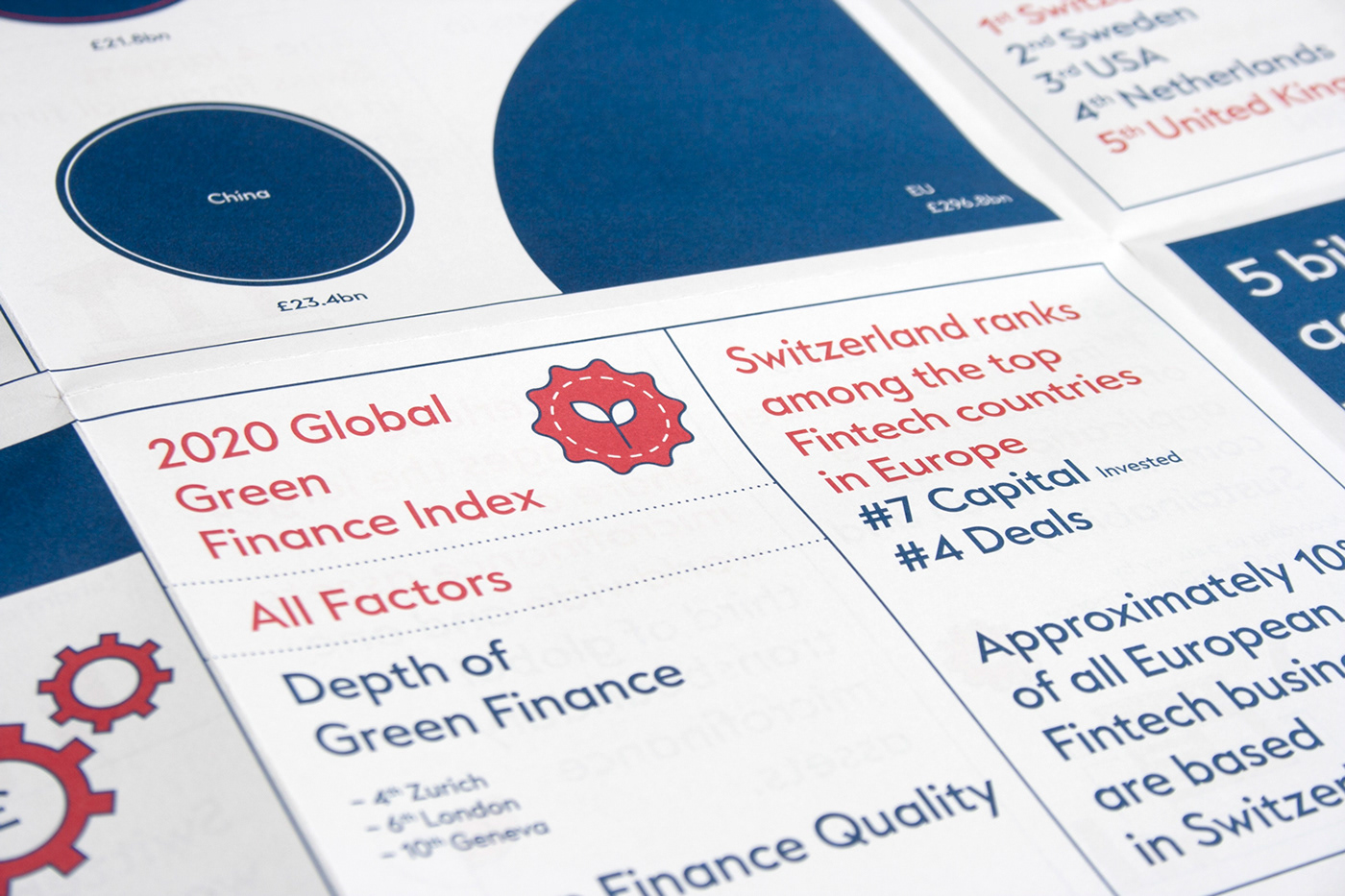 blue economy embassy footprint infographic leaflet red swiss swiss graphic design UK