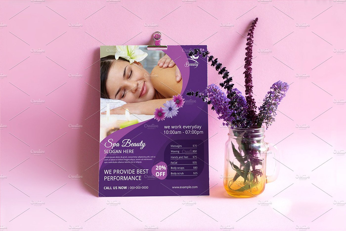 Advertising  beauty shop bueaty   business center ms word photoshop template sap beauty flyer spa & beauty spa flyer