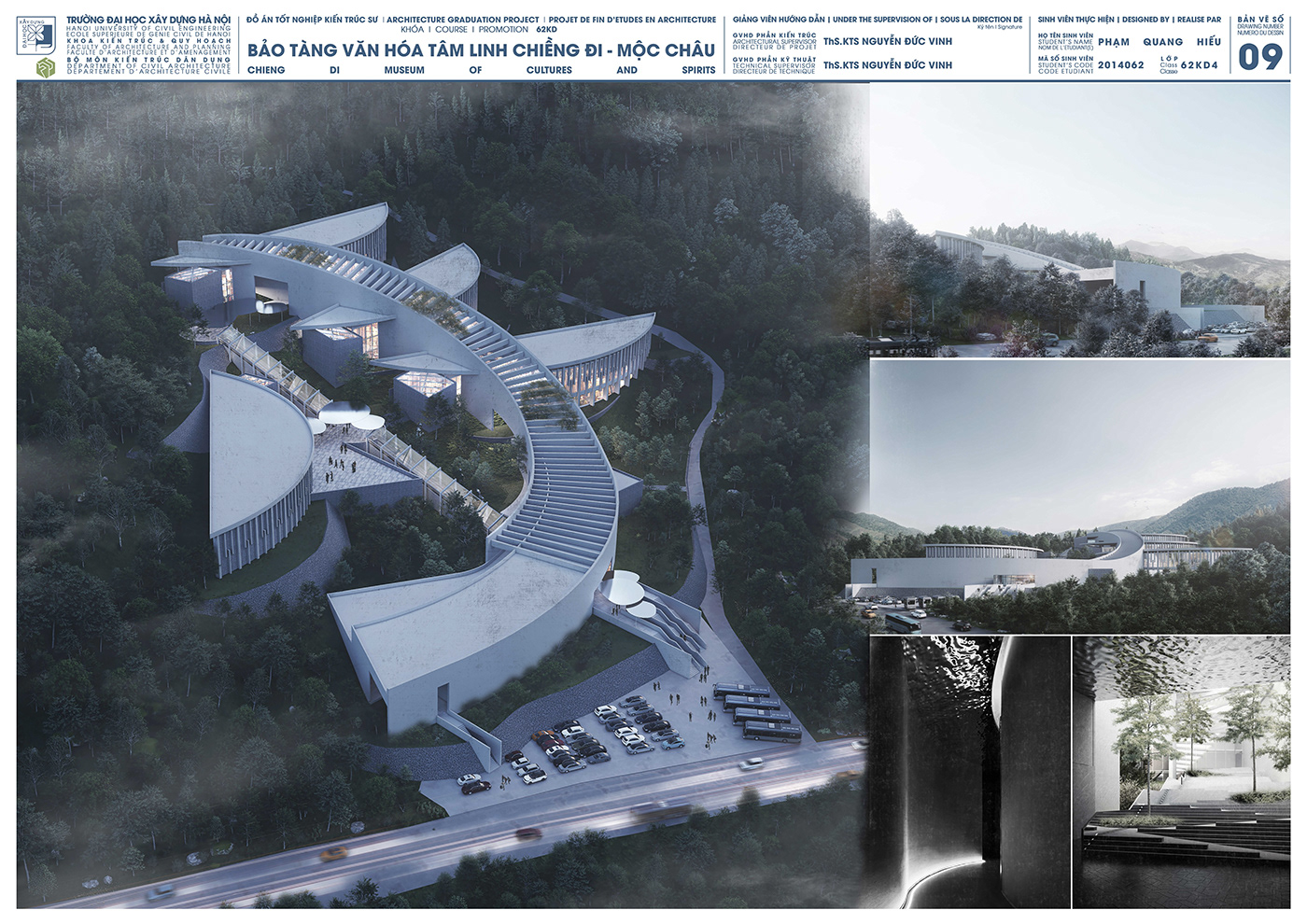 architecture graduation project museum nuce vietnam visualization
