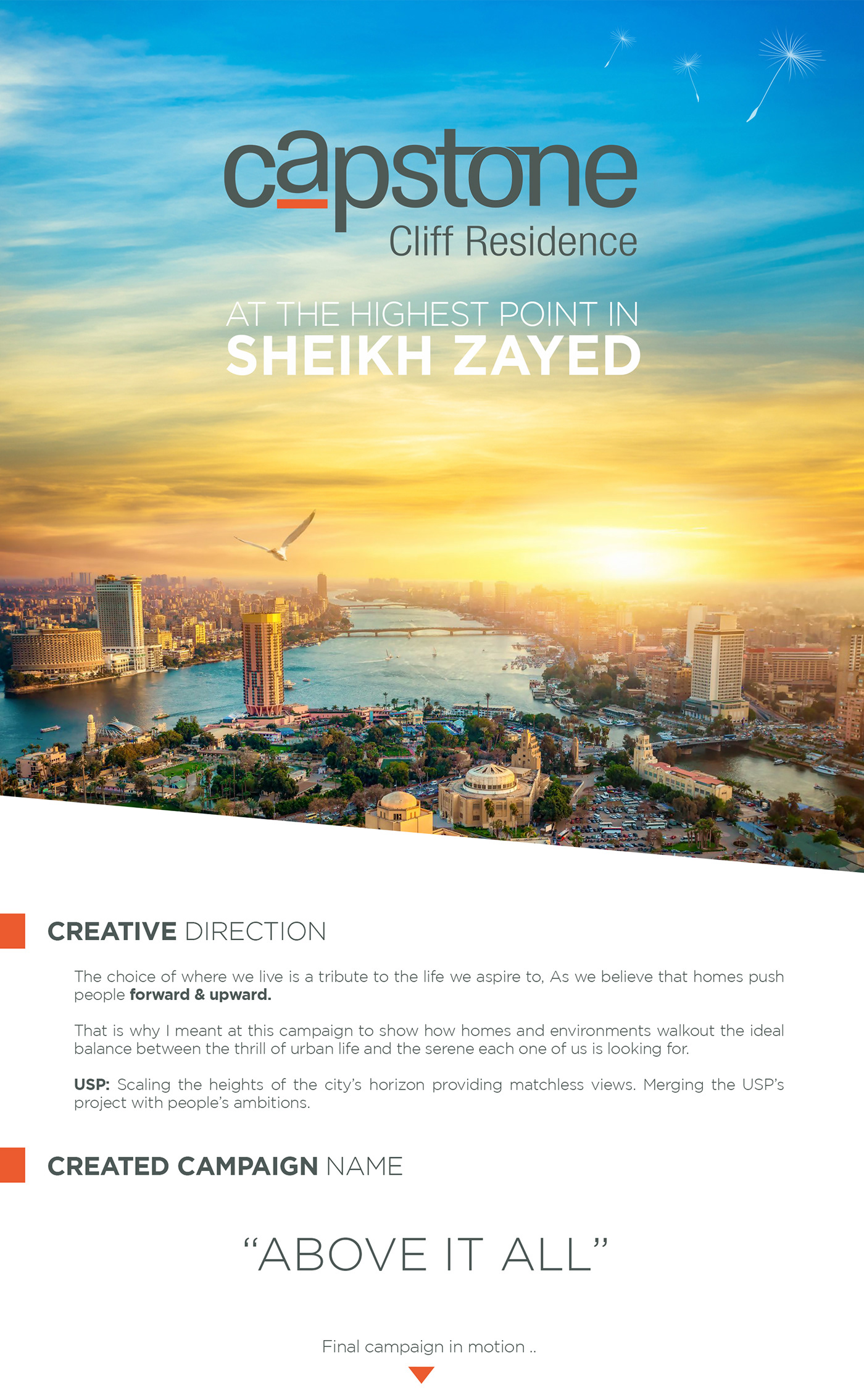 above it all cairo Capstone Creative Direction  egypt Elite minimal motion real estate sheikh zayed