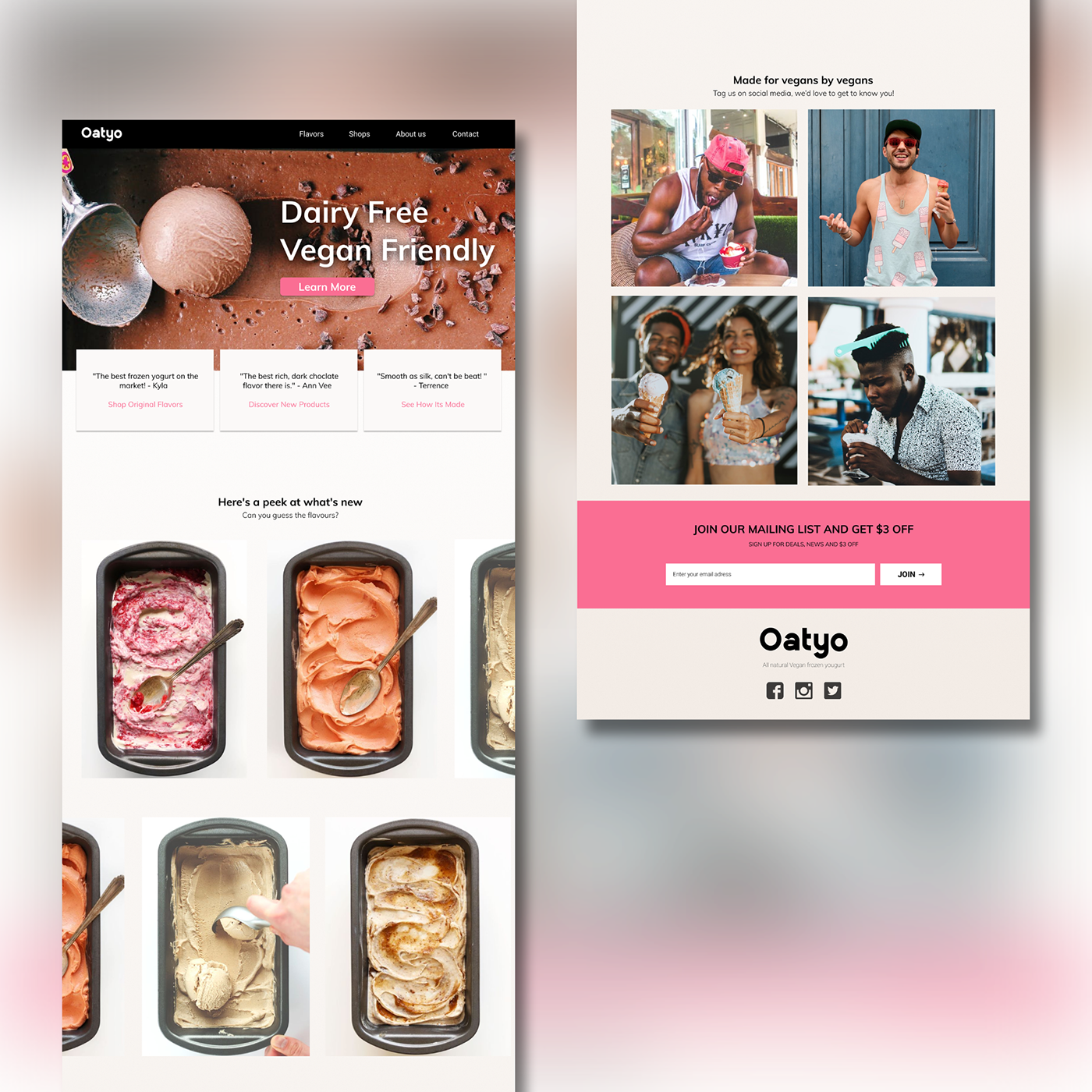 Figma brief briefbox UI ux vegan snack frozen yogurt healthy