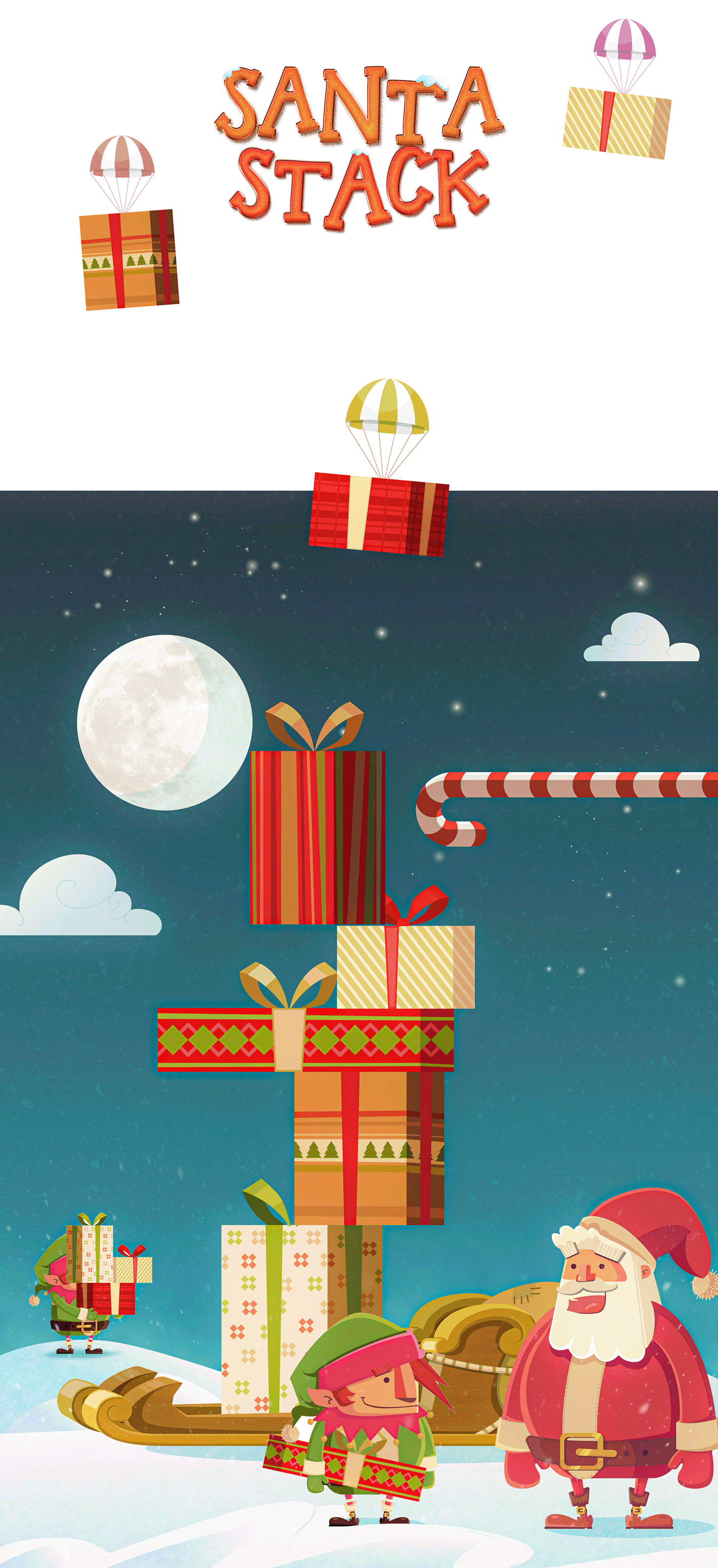 Christmas elf elfo santa Santa Claus papanoel stack gifts new years Christmas night noche buena Merry Chritmas UI Game Assets mobile games