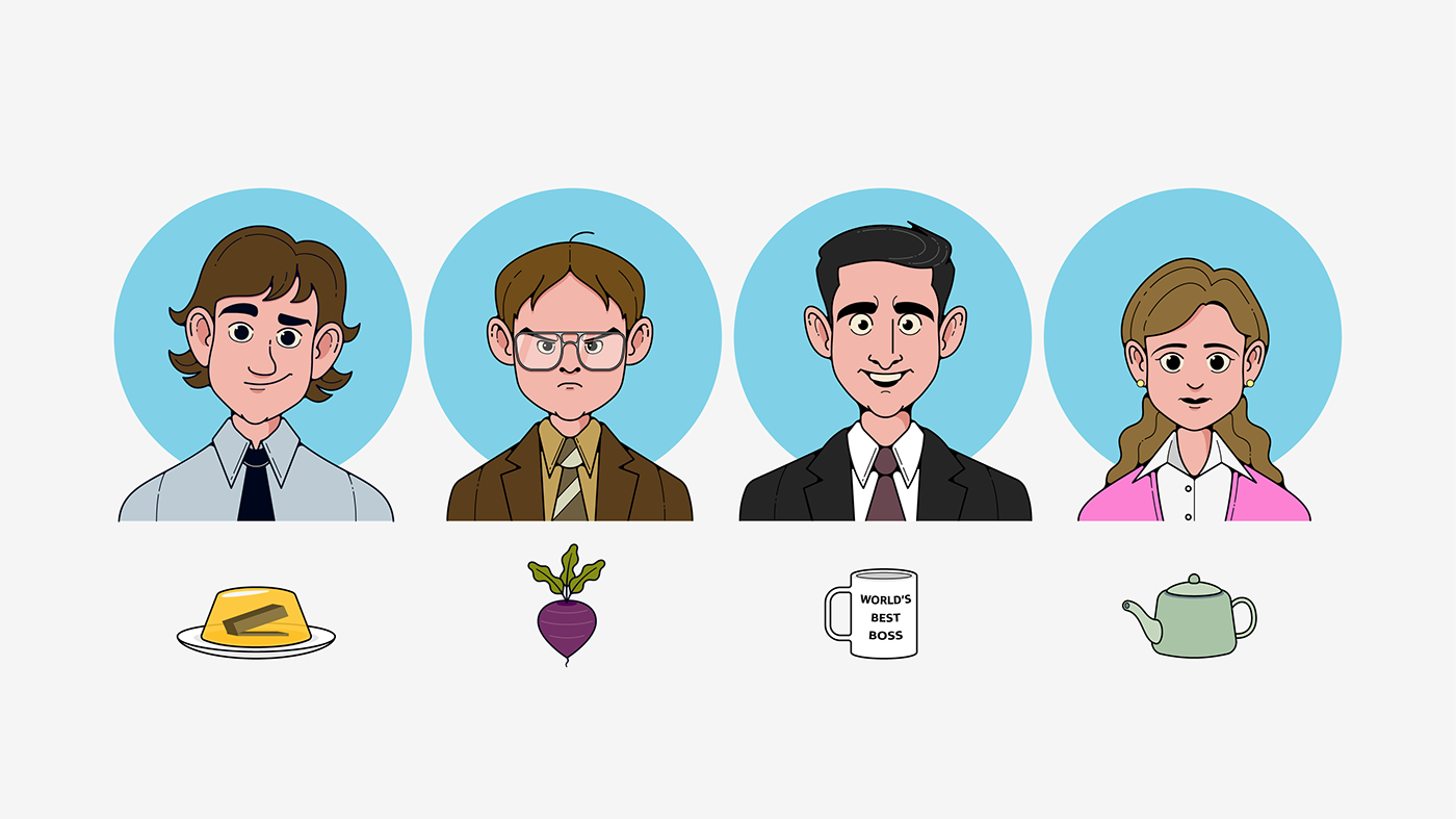 Character design  comedy  dunder mifflin dwight schrute humor ILLUSTRATION  michael scott nbc television the office