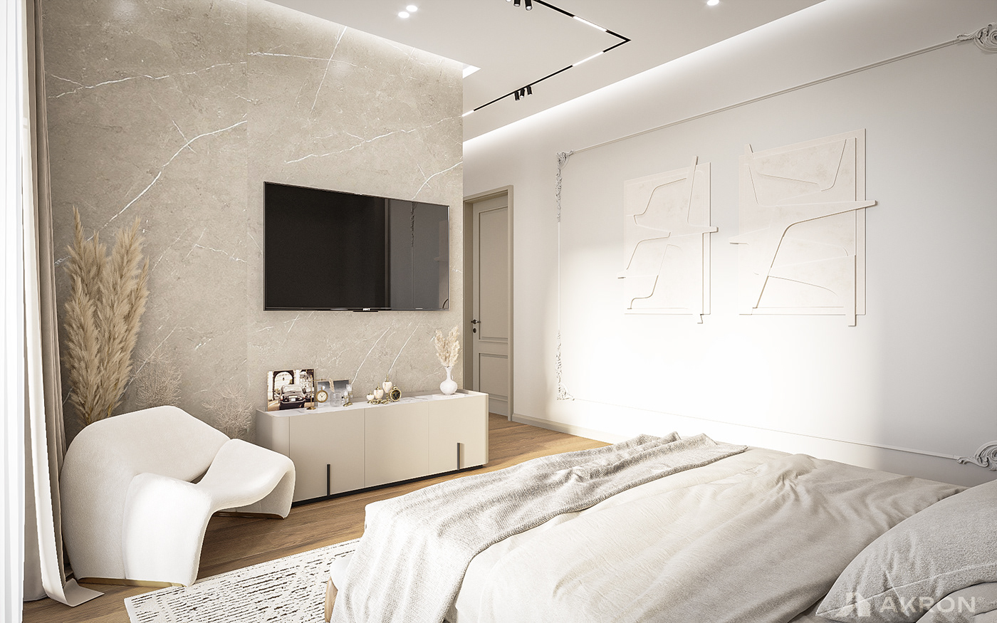 interior design  architecture organic bedroom bedroom design CGI Render soft White akron