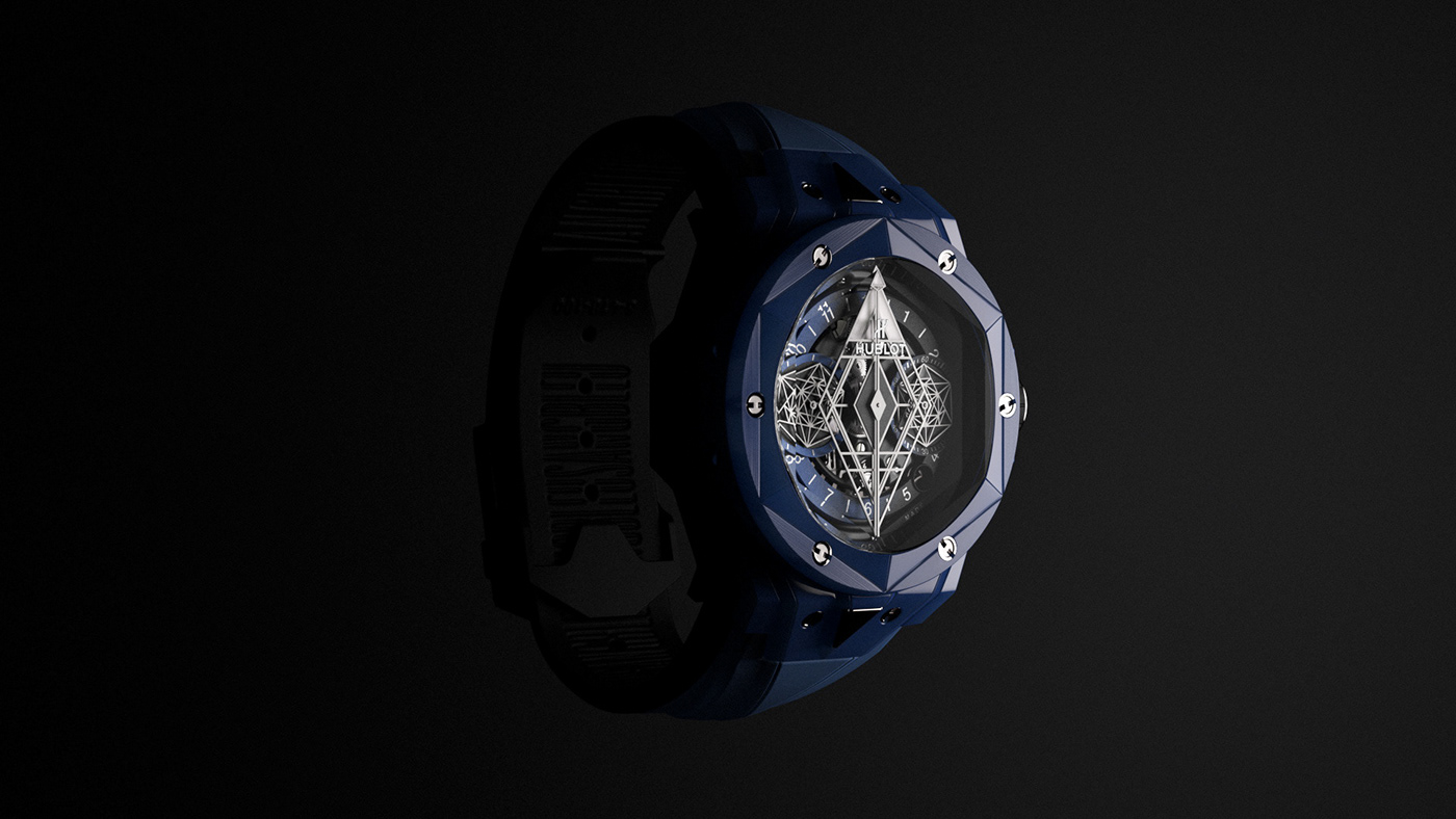 3D CGI Render vray Advertising  watch vfx hublot luxury