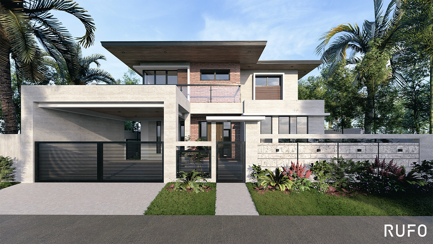 architecture visualization 3D Rendering contemporary modern