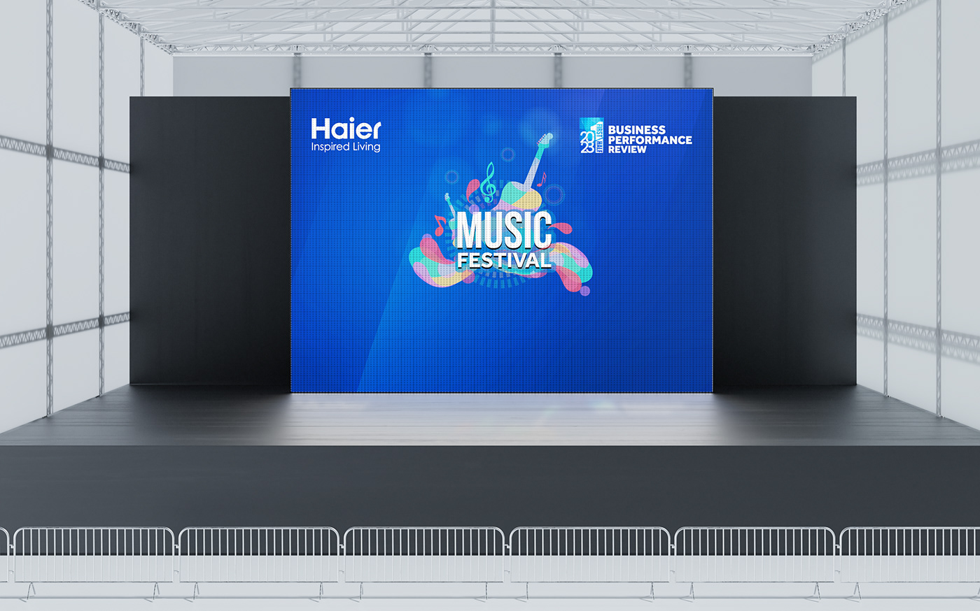 branding  X Banner backdrop Standee Event display branding billboard Haier Branding Musical Program Showroom branding