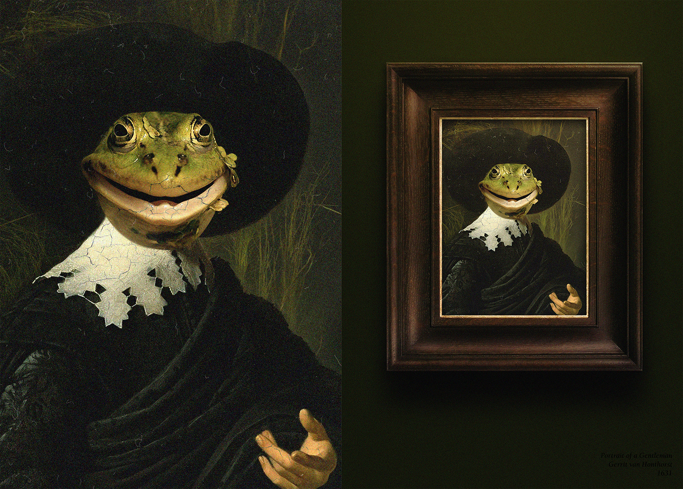 animal art artist collage frogs painting   Photography  portrait