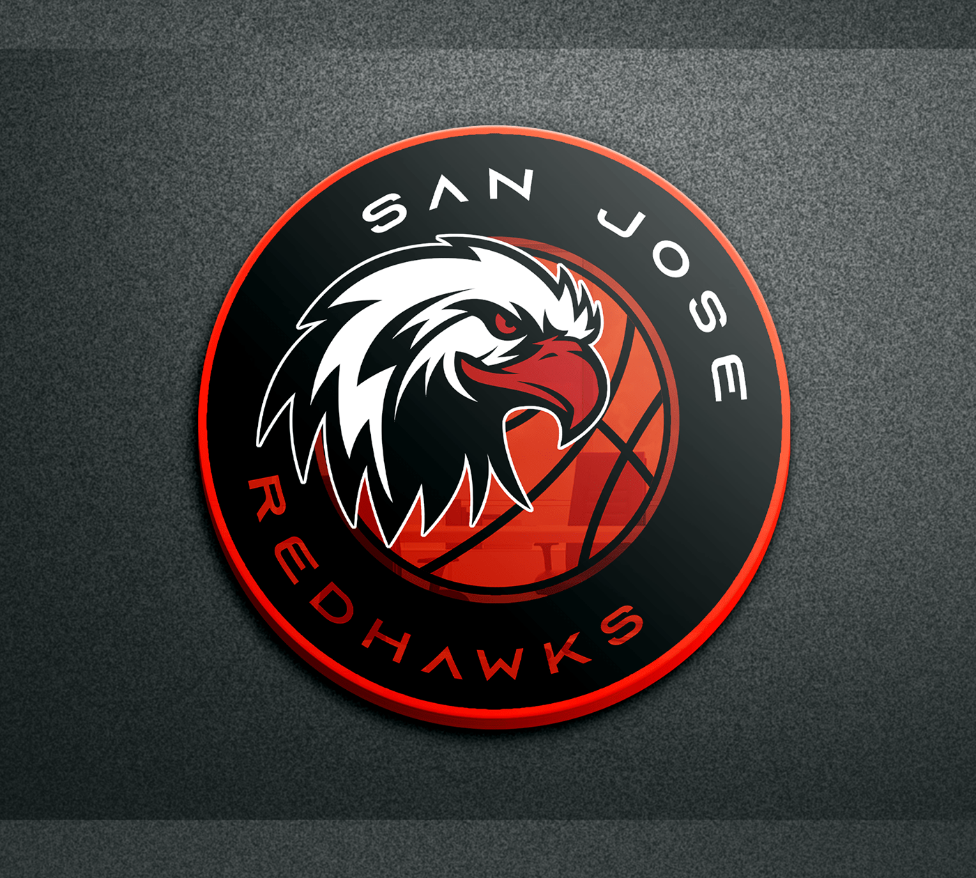 san jose basketball team logo black red logo logos Logotype Logo Design brand identity Redhawks Logo san Jose logo San Jose Redhawks
