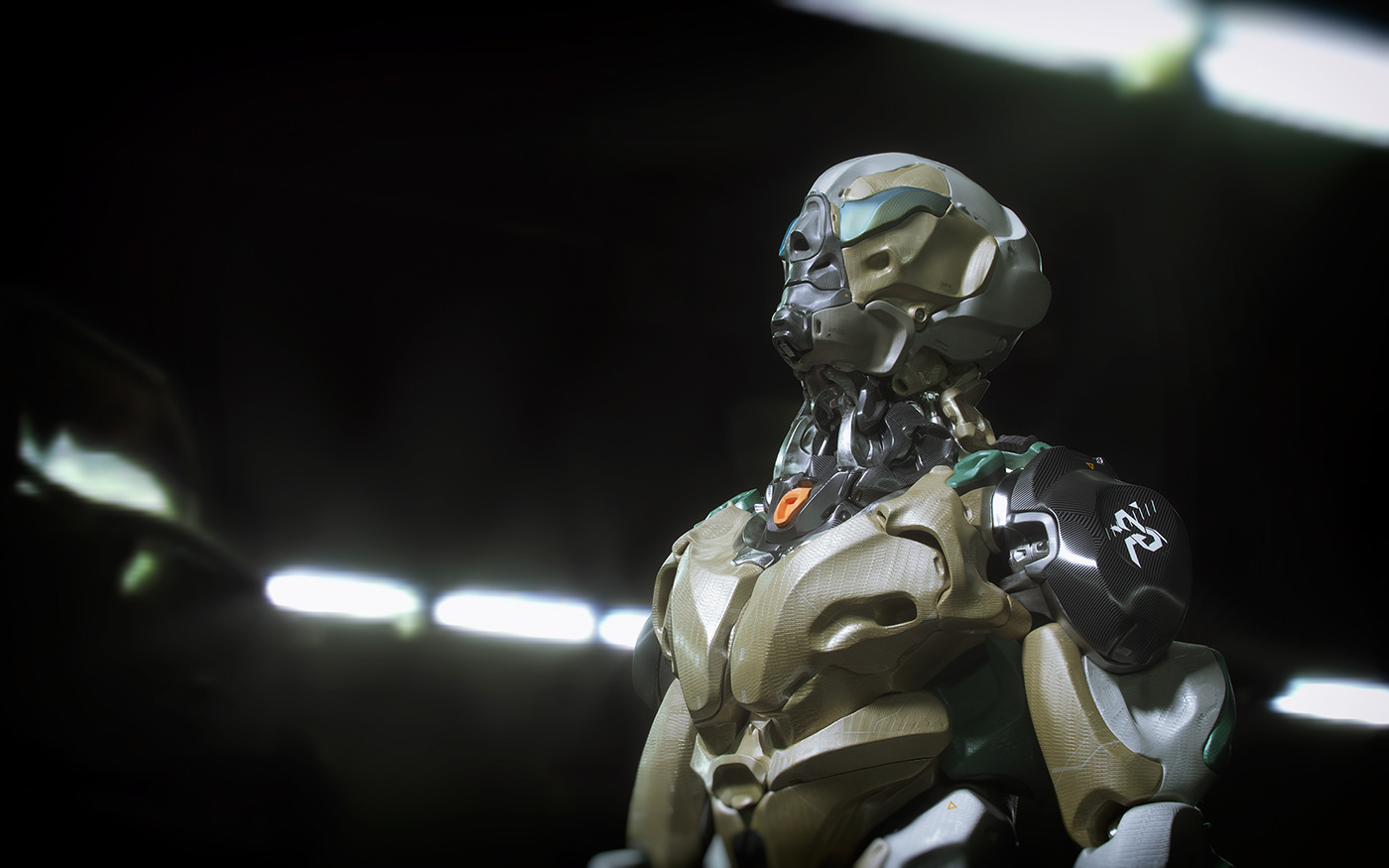 futuristic katana mecha robot robotic science fiction Scifi skull Sword