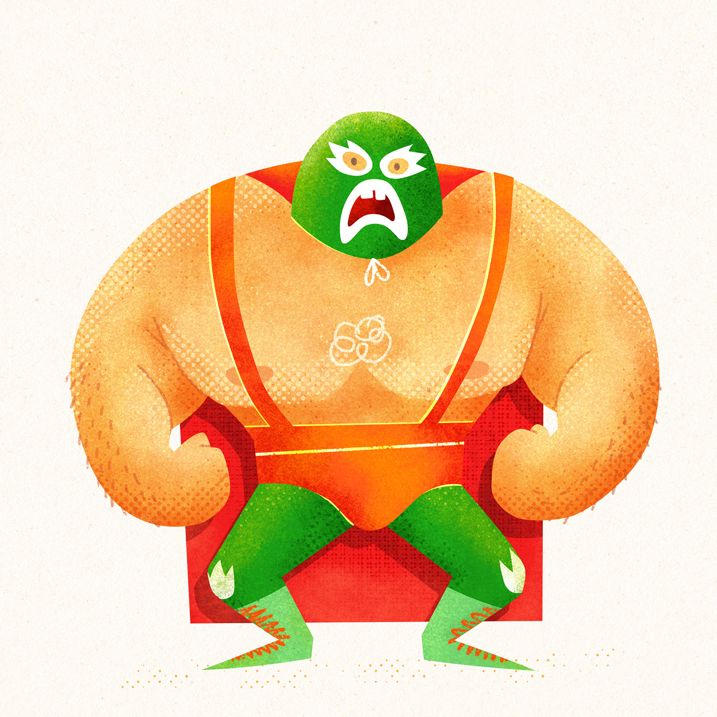 brush Character Character design  Colourful  Drawing  ILLUSTRATION  Mexican Procreate series Wrestler