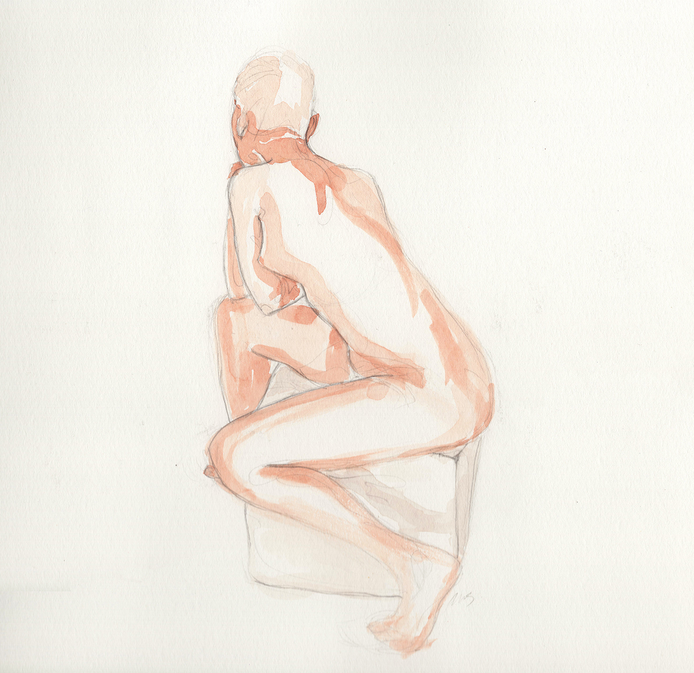 life drawing anatomy Human Body Drawing  ink watercolor sketches
