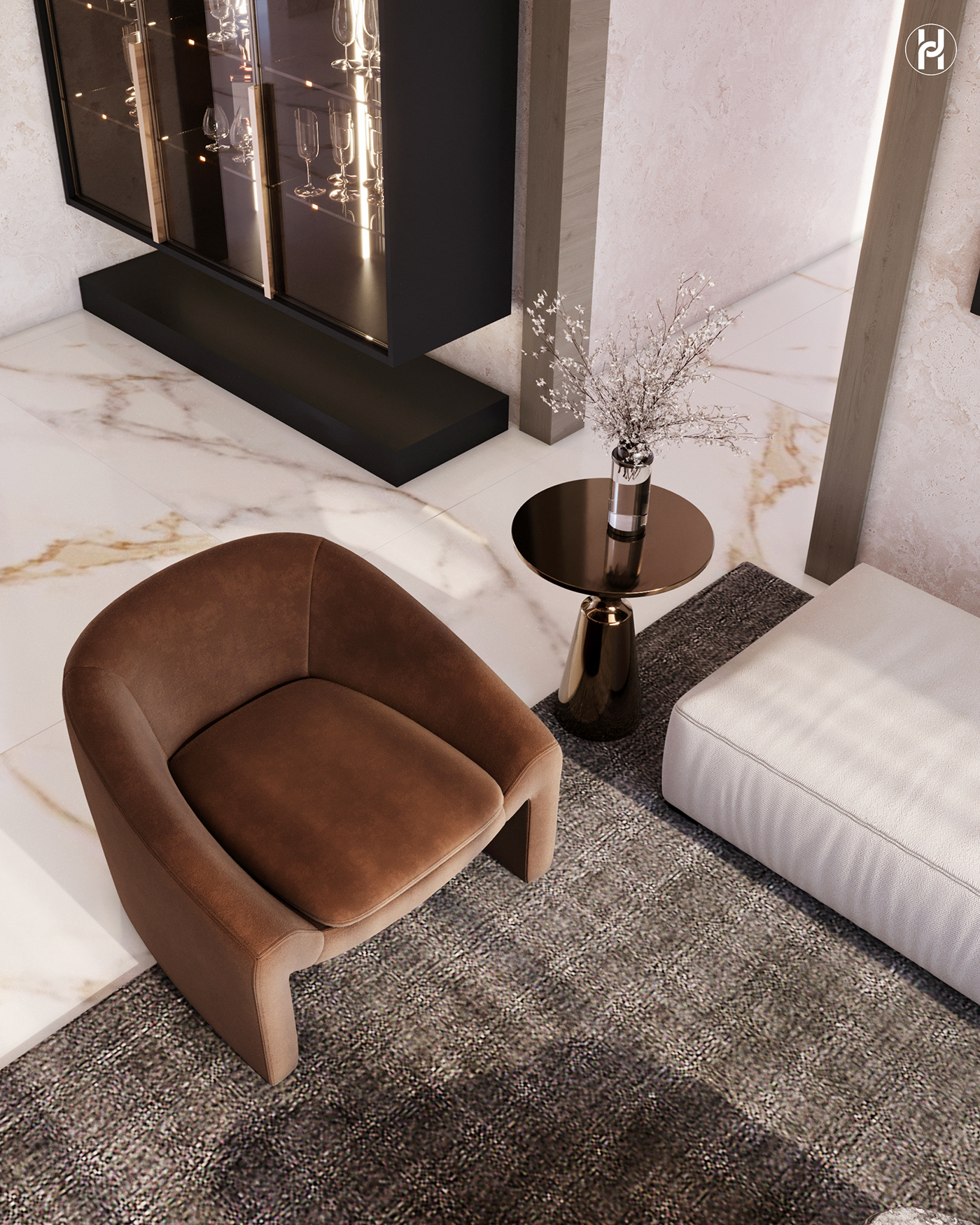 living room interior design  reception design 3dsmax Luxury Design modern contemporary Interior Render