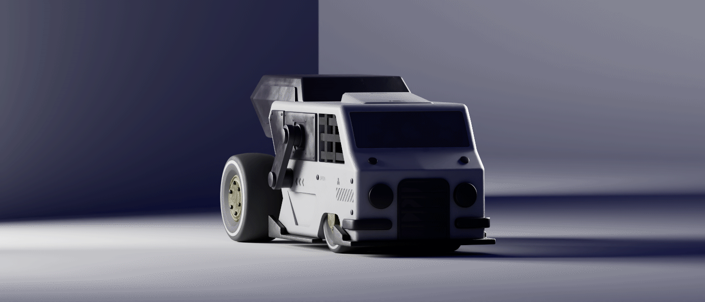Vehicle Van desert concept art golden hour futuristic 3D Scifi cybberpunk