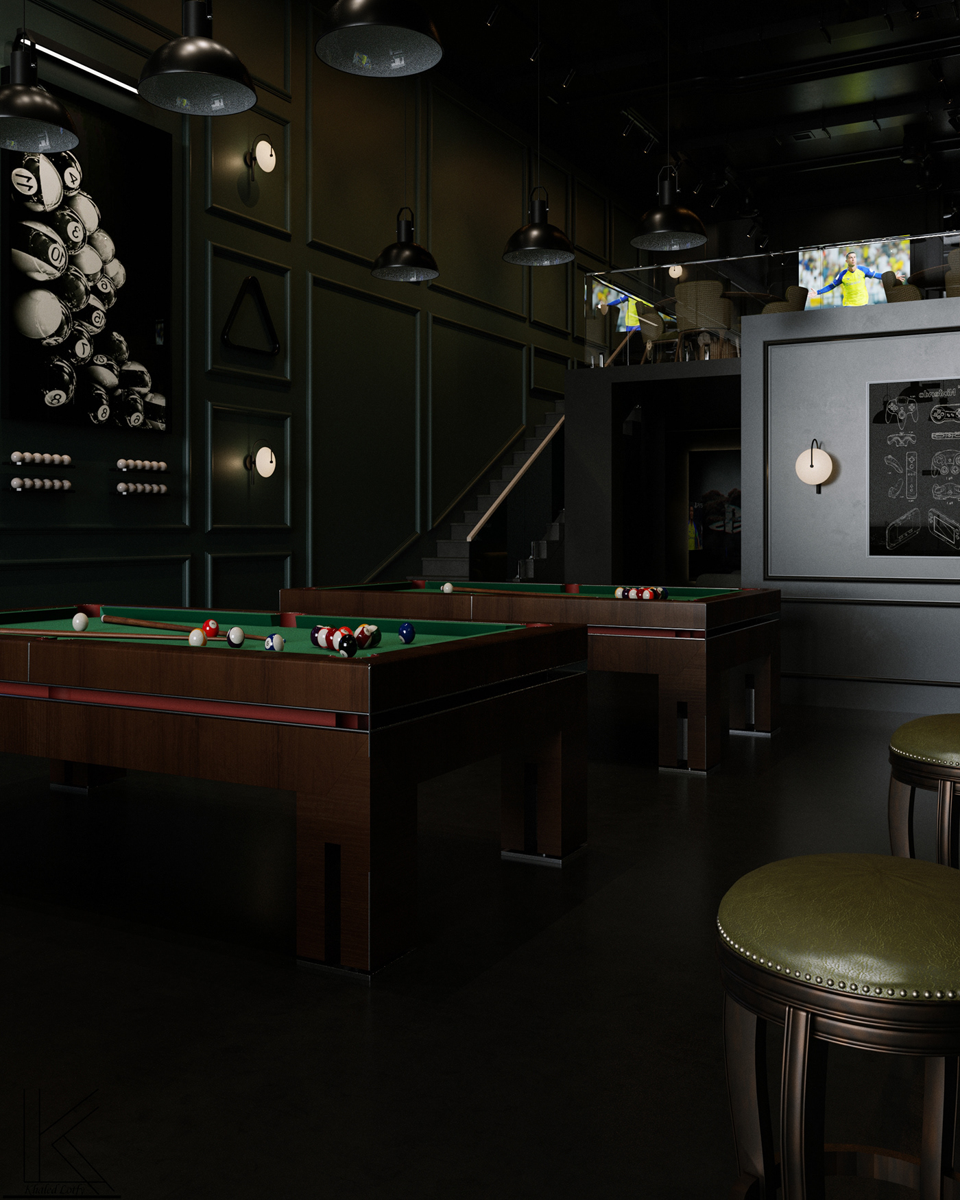 billiard table 3ds max architecture interior design  visualization NEWCLASSIC new classic corona render  archviz corona