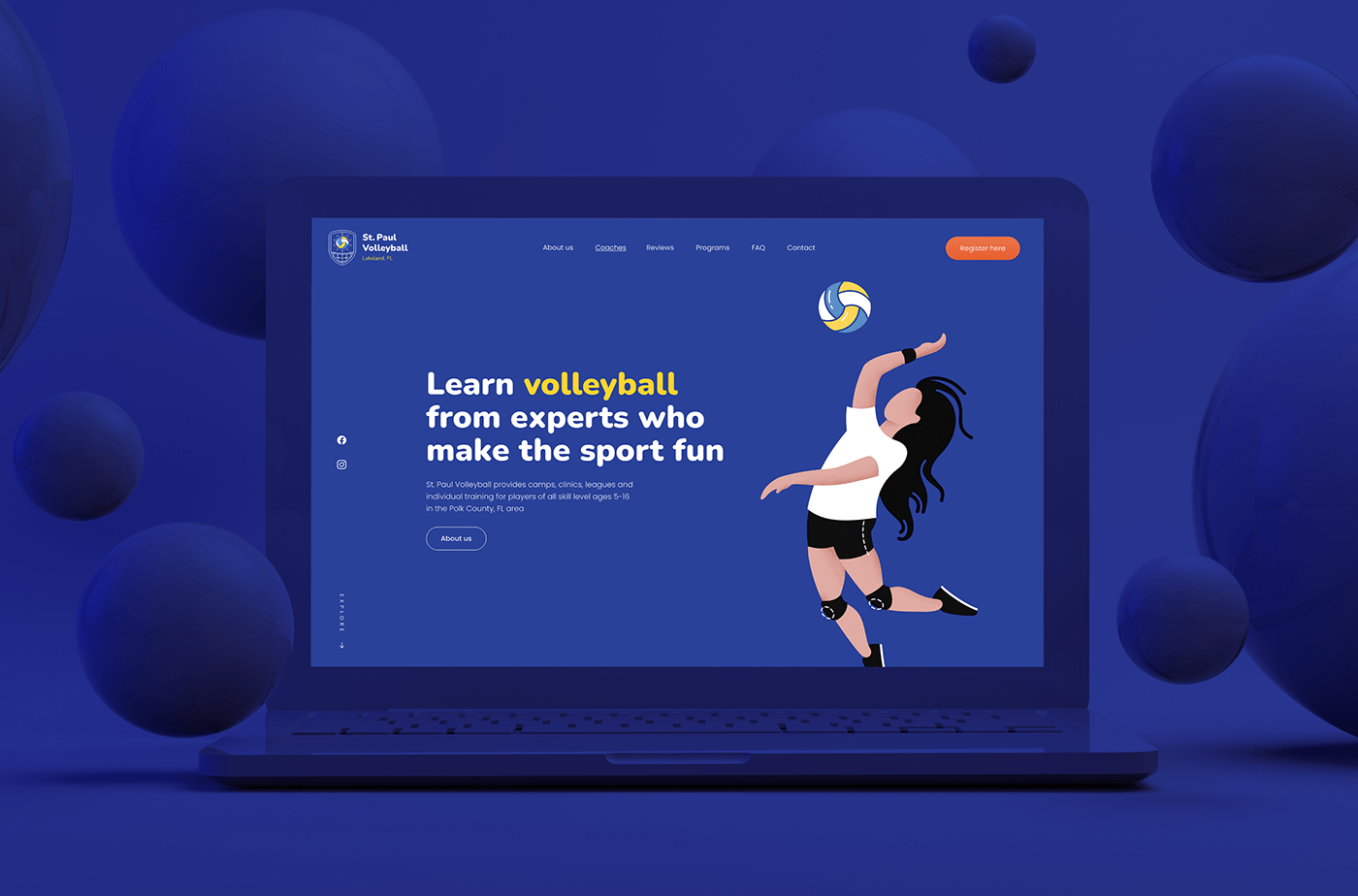 Figma ILLUSTRATION  landing page sports UI/UX user interface volleyball Web Design 