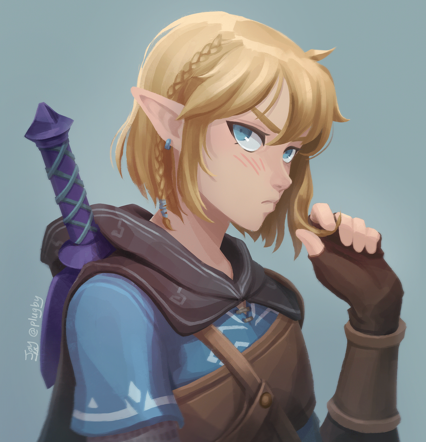 2019.Short hair Zelda is cool, but can I have short hair Link? fanart,zelda...
