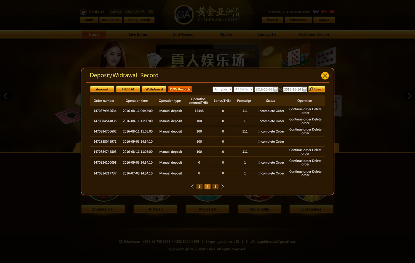 Website mobile Golden Asia casino Gaming gambling roulette dice banner template