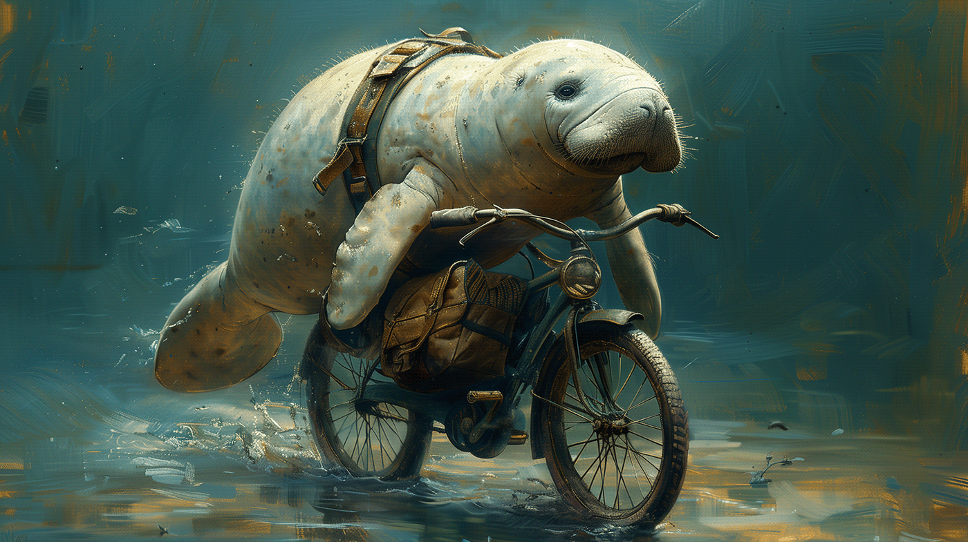 dugong sea Ocean manatee ILLUSTRATION  ai artificial intelligence midjourney Ai Art fantasy