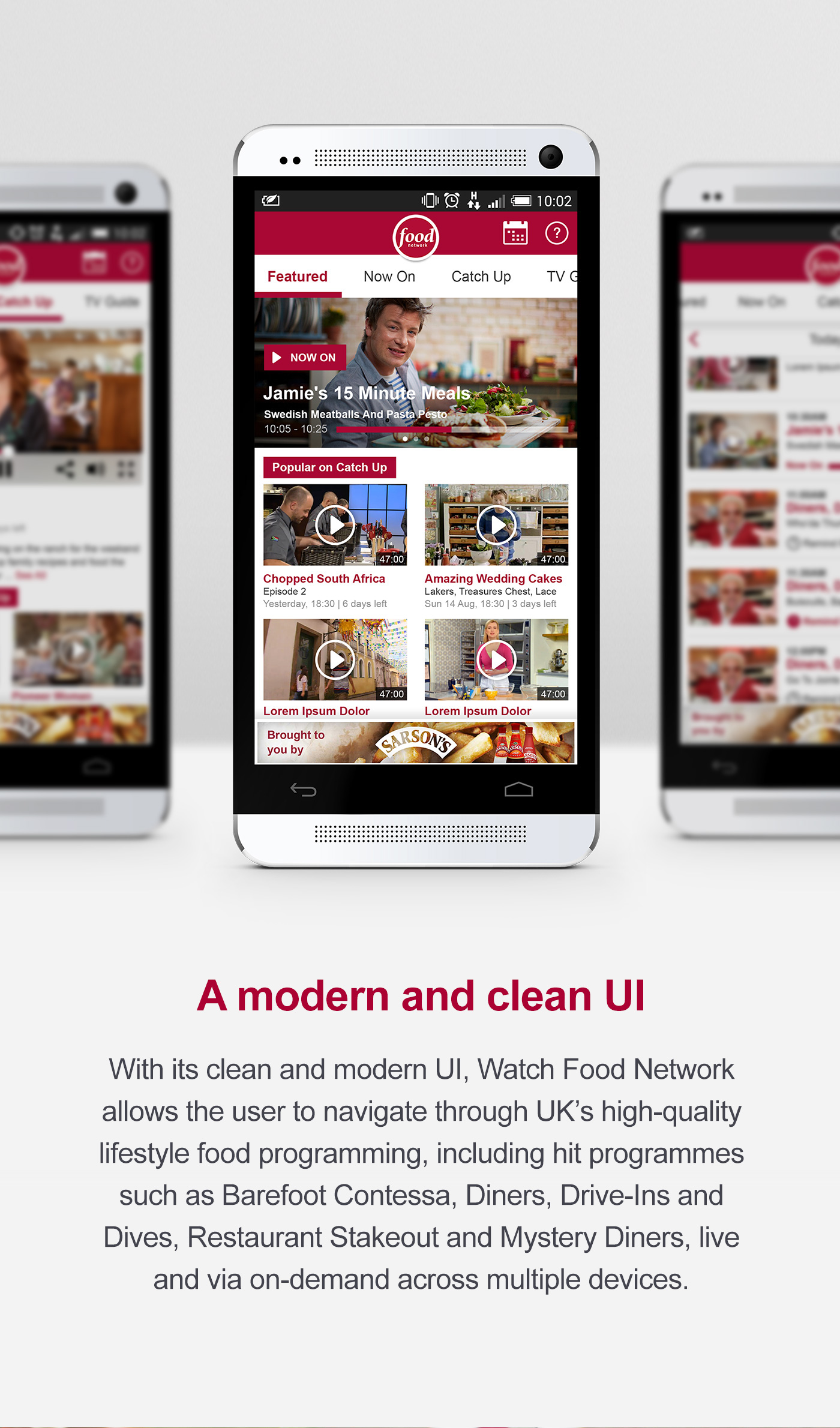 Mobile app app design UI ux user experience user interface food network Food  mockups ios android mobile tablet