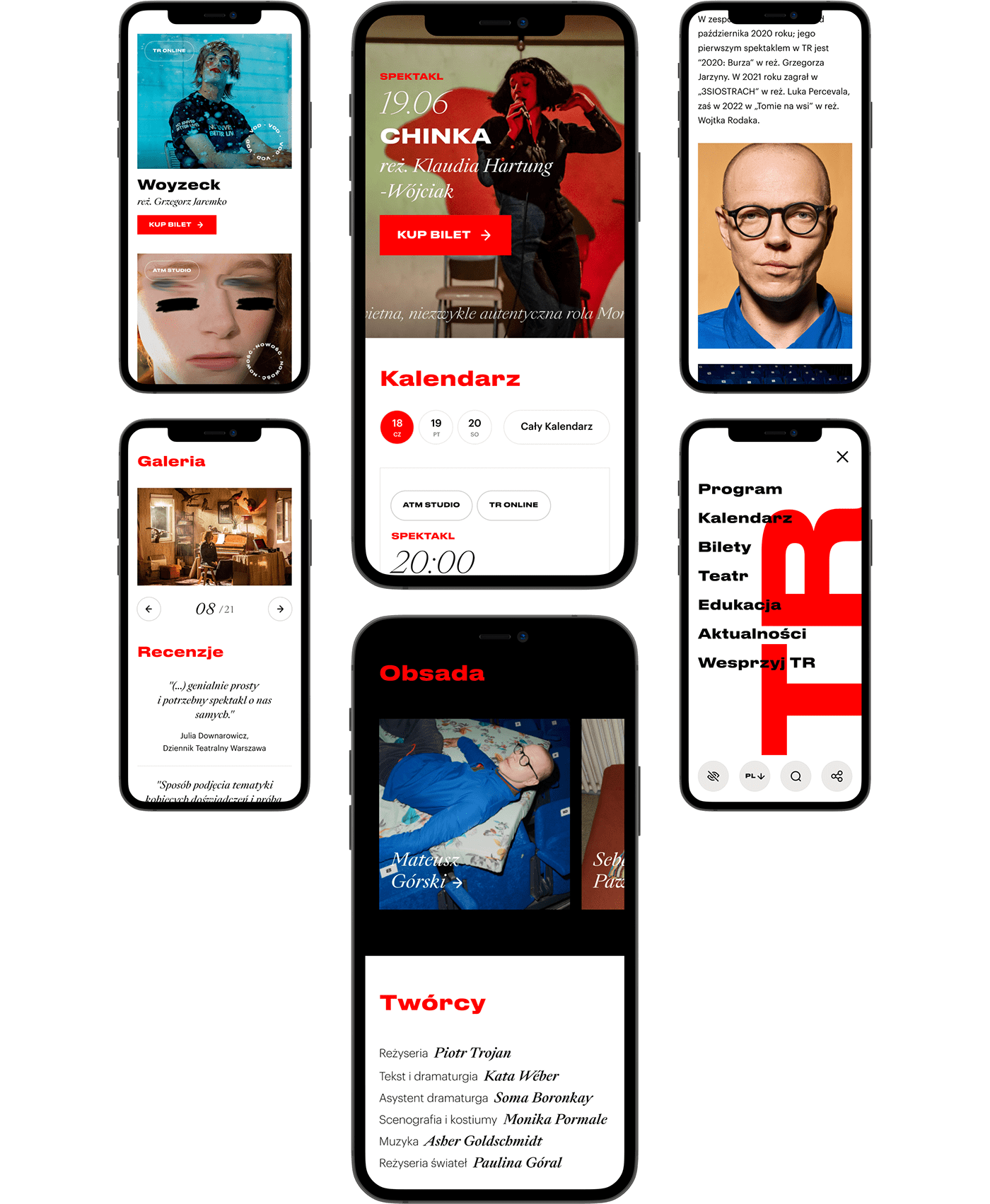 culture desktop mobile Theatre trwarszawa Website design UI ux