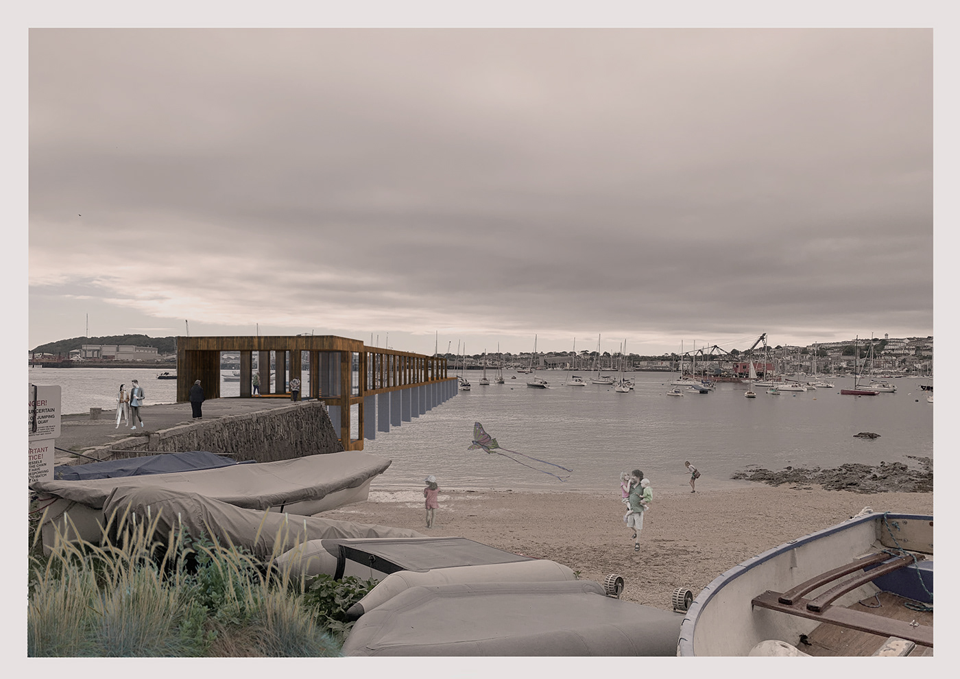 3D Adobe Pshotoshop architecture Falmouth Ocean pier Render SketchUP visualization vray