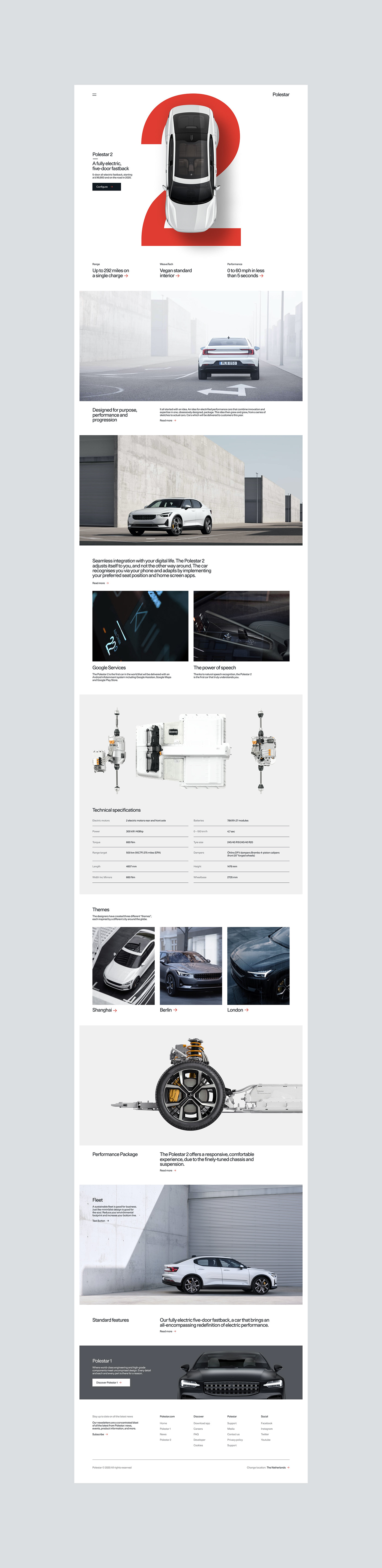 automotive   Polestar art direction  electric vehicle Figma landing page UI ui design UI/UX Web Design 