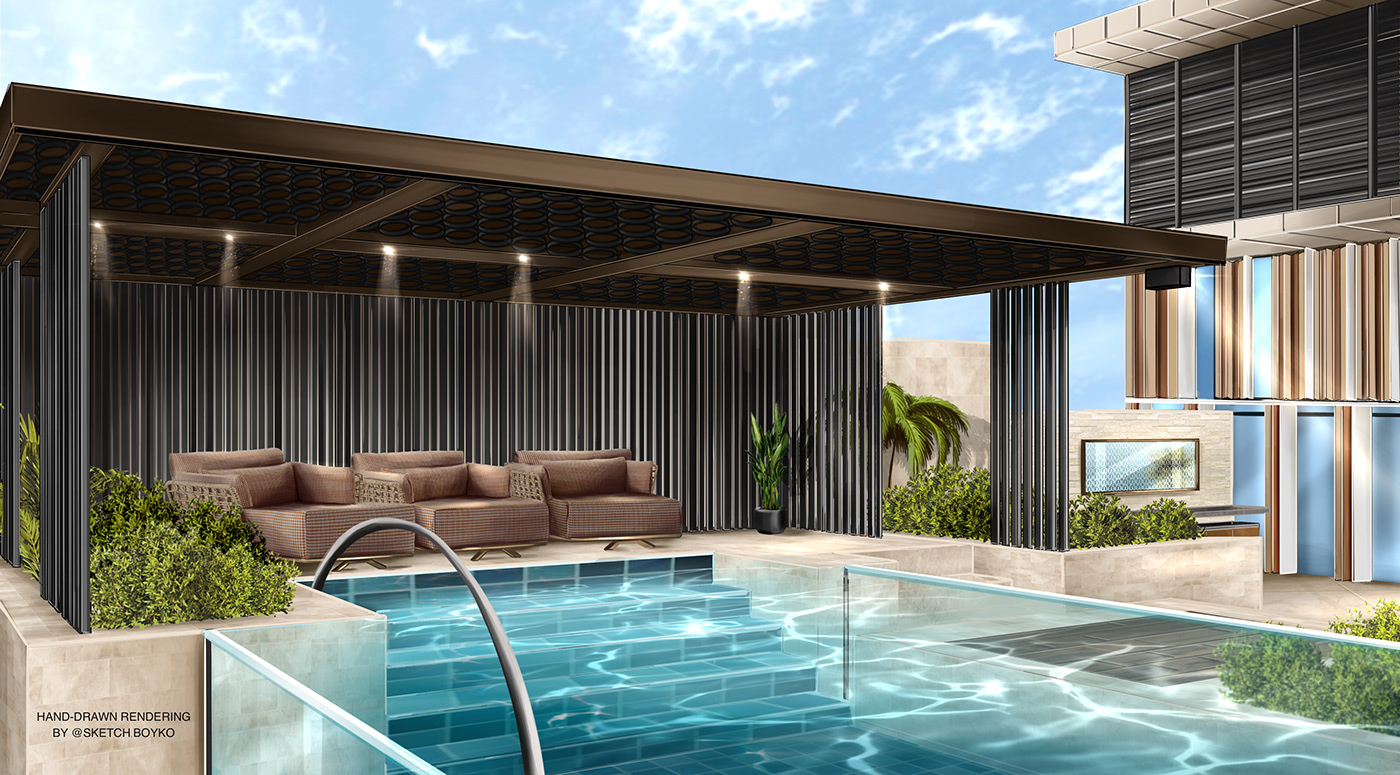 architecture visualization archviz Render exterior 3D Villa modern visual identity rendering