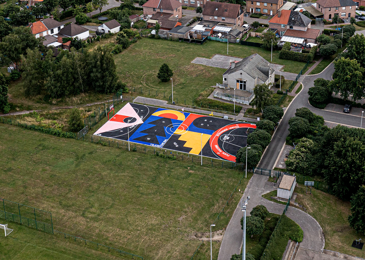 basketball belgium drone football Geometric Shapes Mural social power statement streetart typography  