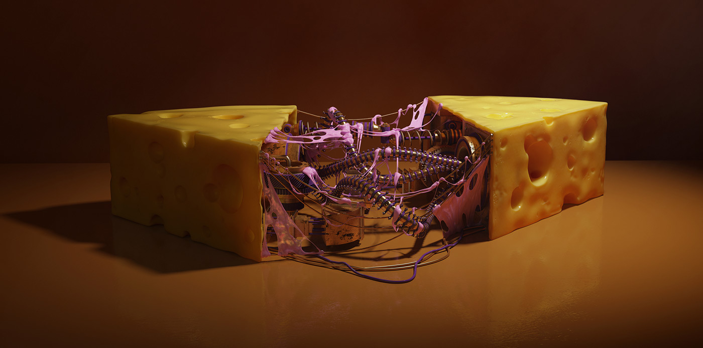 serial cut SerialCut photo 3D CGI Organics Cheese basket lucky cat maneki-neko
