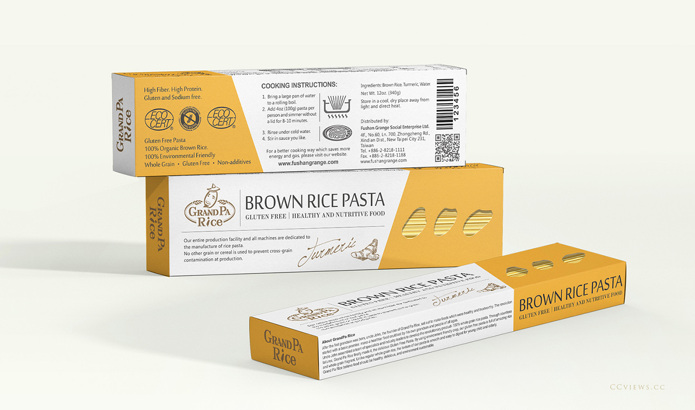 grand pa rice 包裝 Packaging 米爺爺 福山農莊 米麵條 社會企業 食品 Pasta noodles