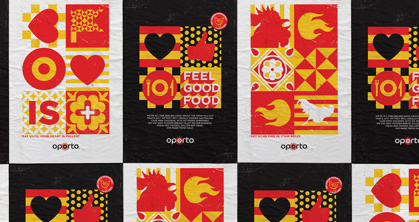 Oporto branding  Rebrand Portugese Chicken graphic design  Packaging product design  packaging design type design Australia