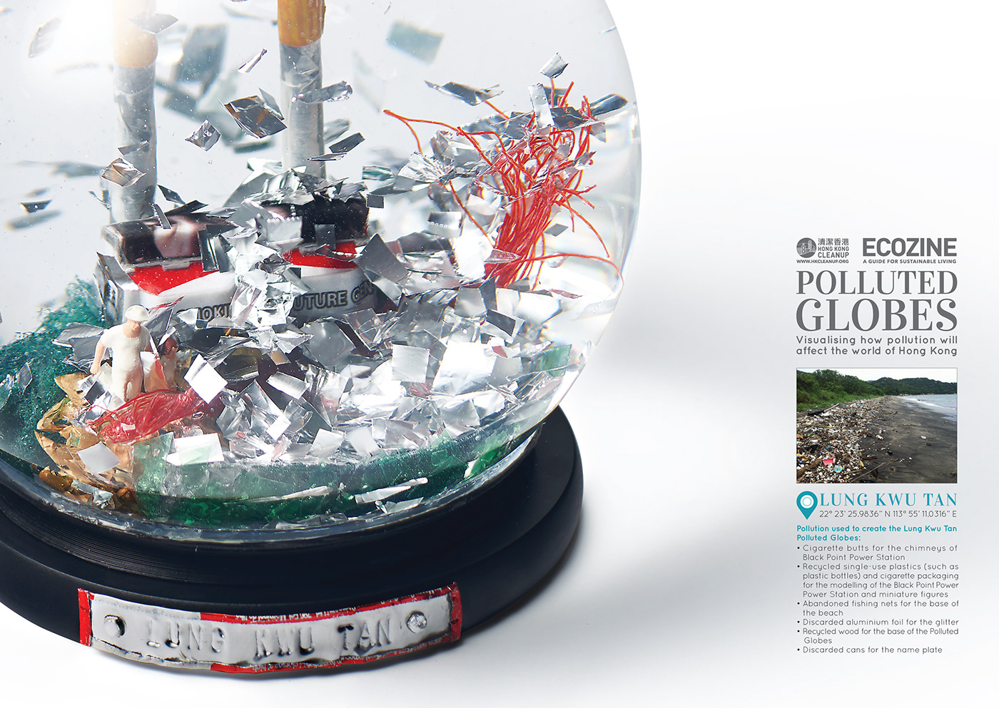 pollutedglobes HKCleanup ecozine pollution polluted globes