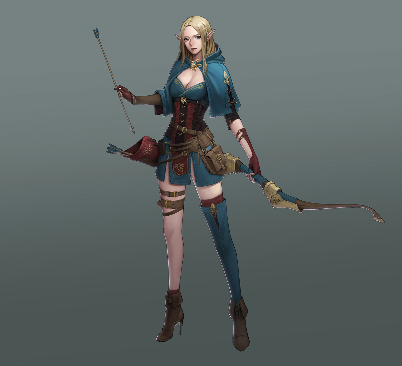 archer Character design  dnd elf fantasy fantasy character game character