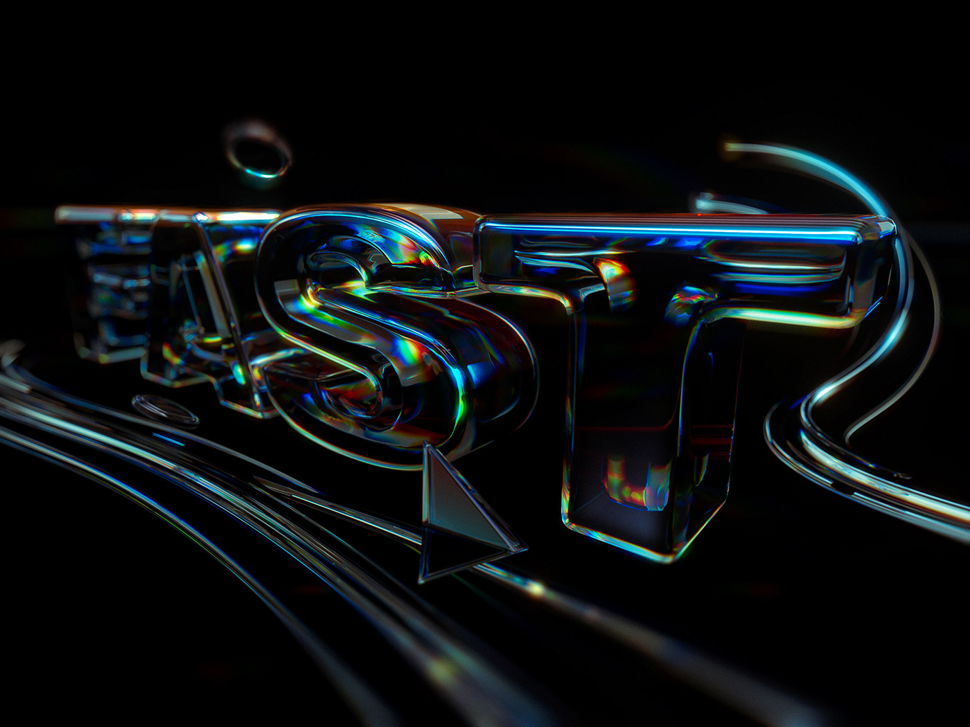 3D abstract ad animation  glass glow light motion neon visualization