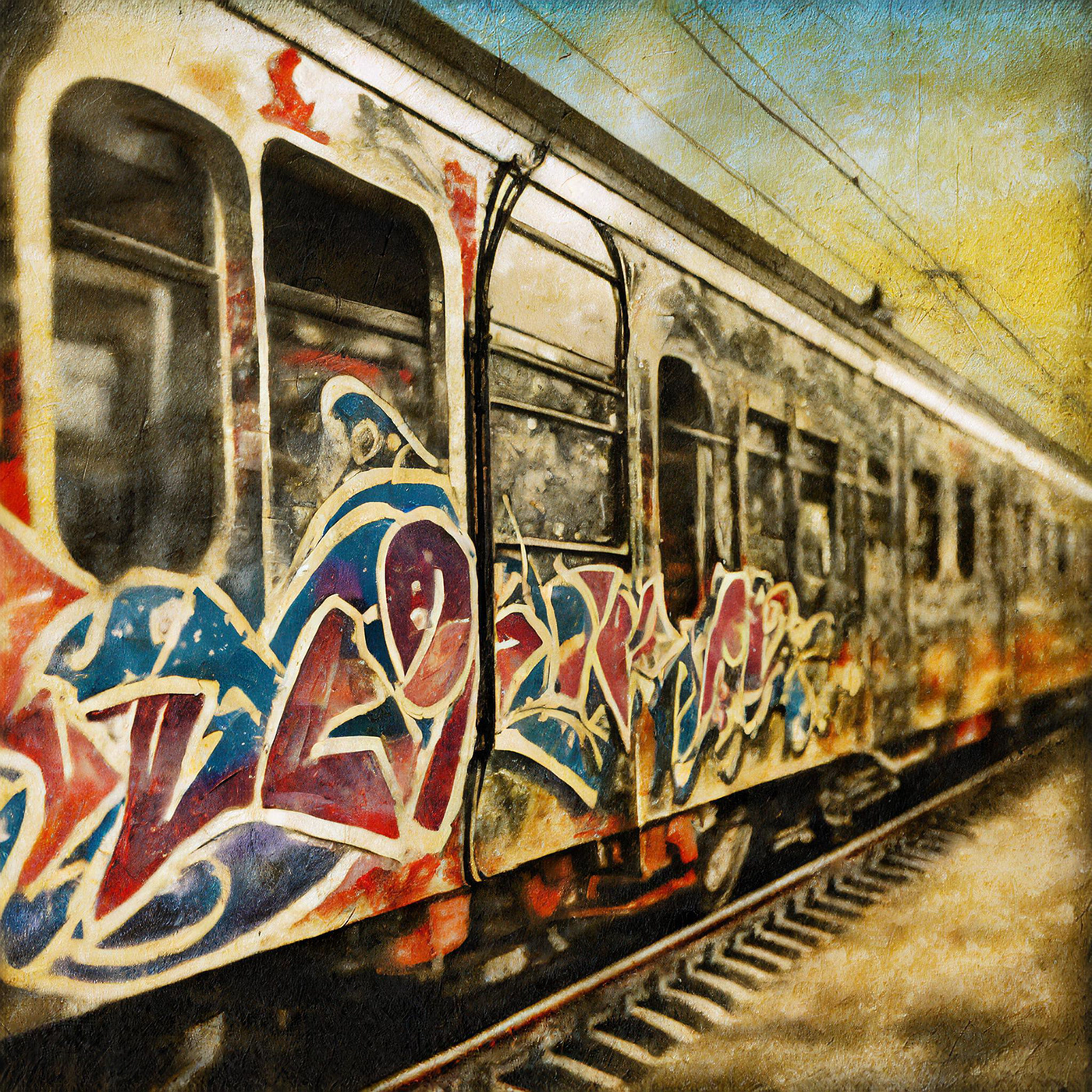 train railway Travel modern art artificial intelligence Graffiti