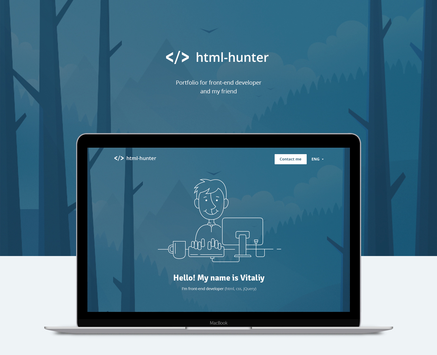 landing page HTML hunter code forest front-end develope