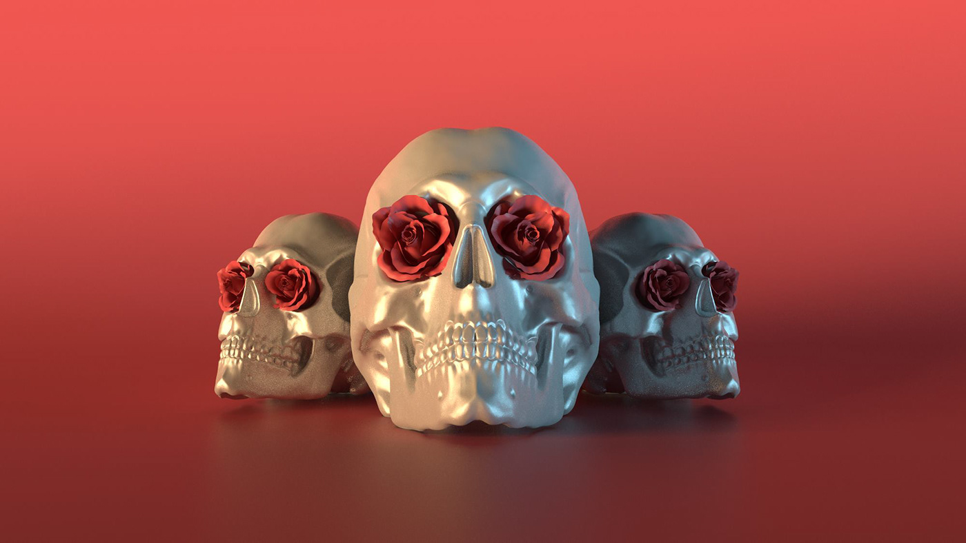 3D skull metal skullies death abstract artwork design yoyox yahyadesigns  