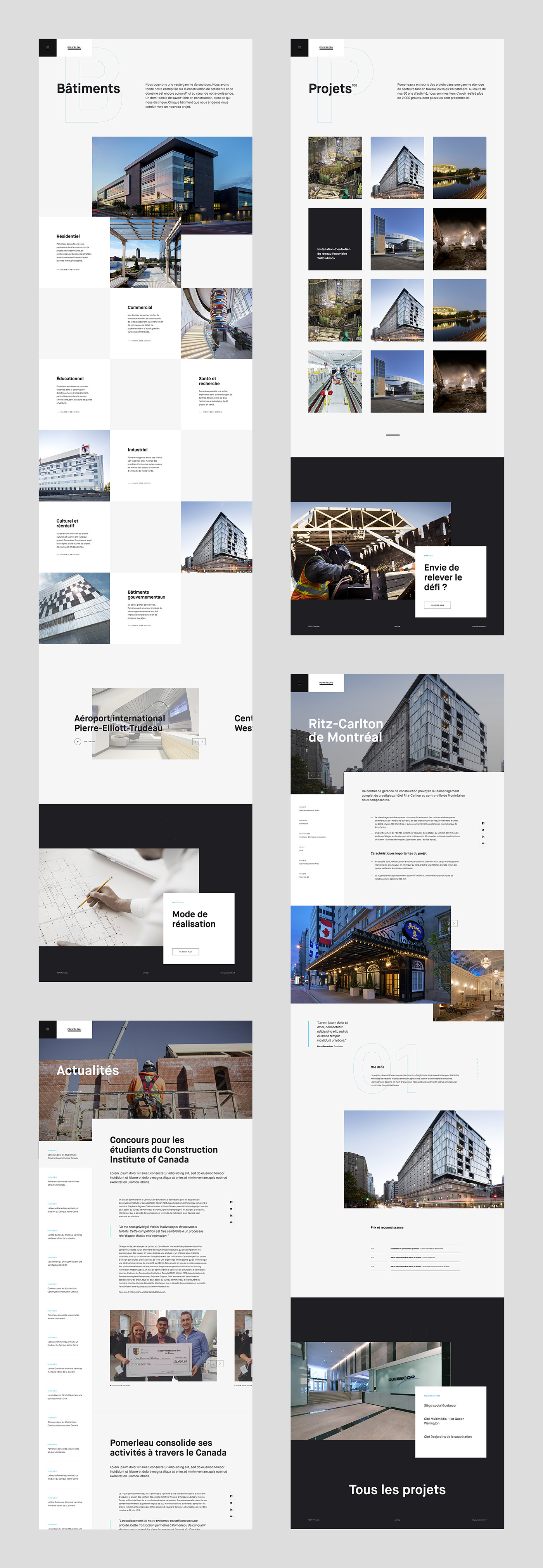 architecture building Montreal Canada Responsive Design corporate Web Design  interactive design paralax