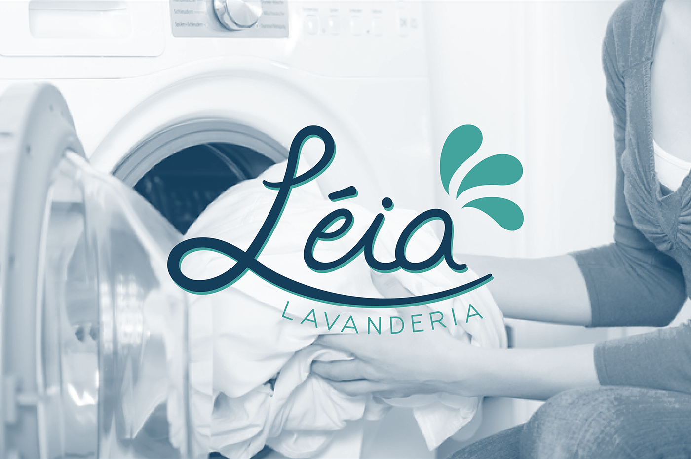 branding  lavanderia Léia Lavanderia lettering