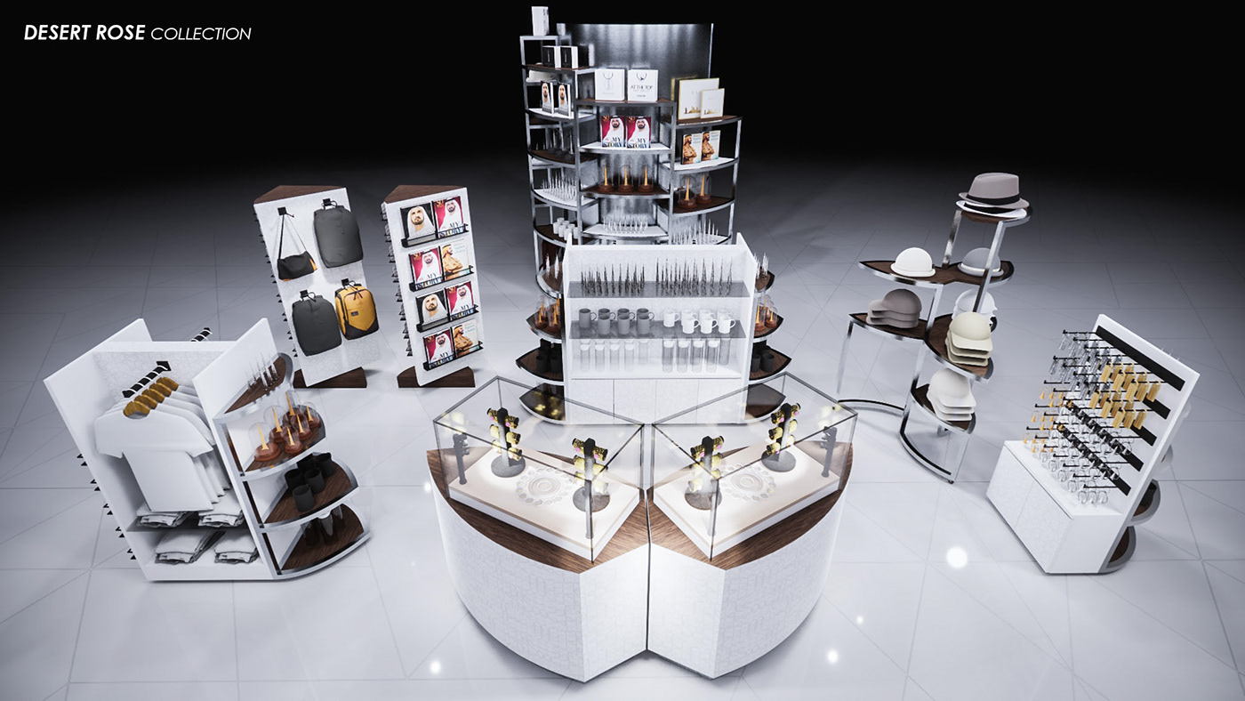 interior design  visualization Render retailstore Retail design commercial 3d design burjkhalifa