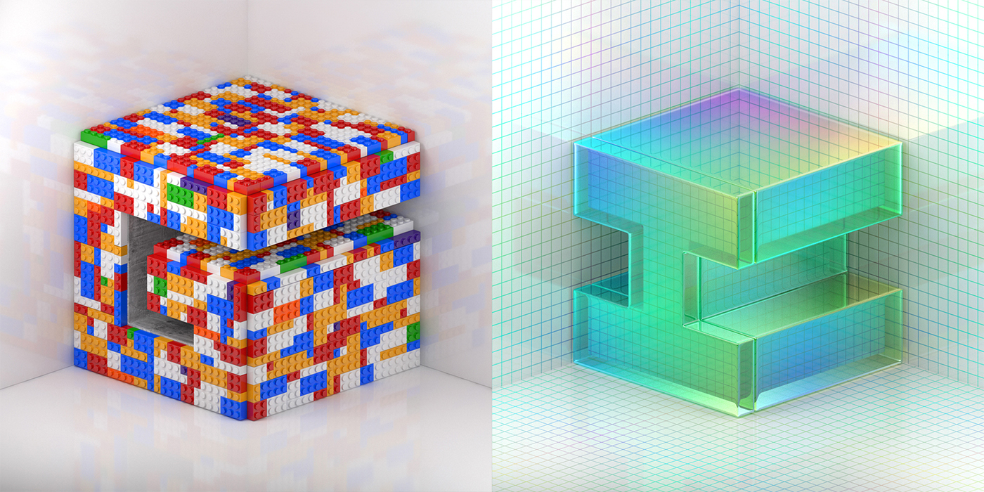 36daysoftype Muokkaa TYpography Design Cubes 3D