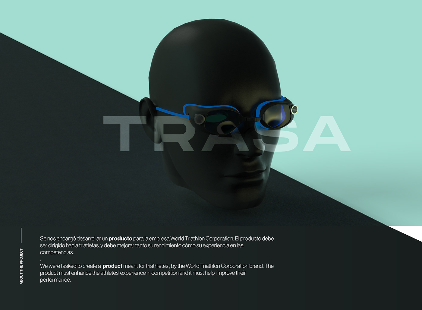 design goggles interactive product Render sonar swimming Triathlon